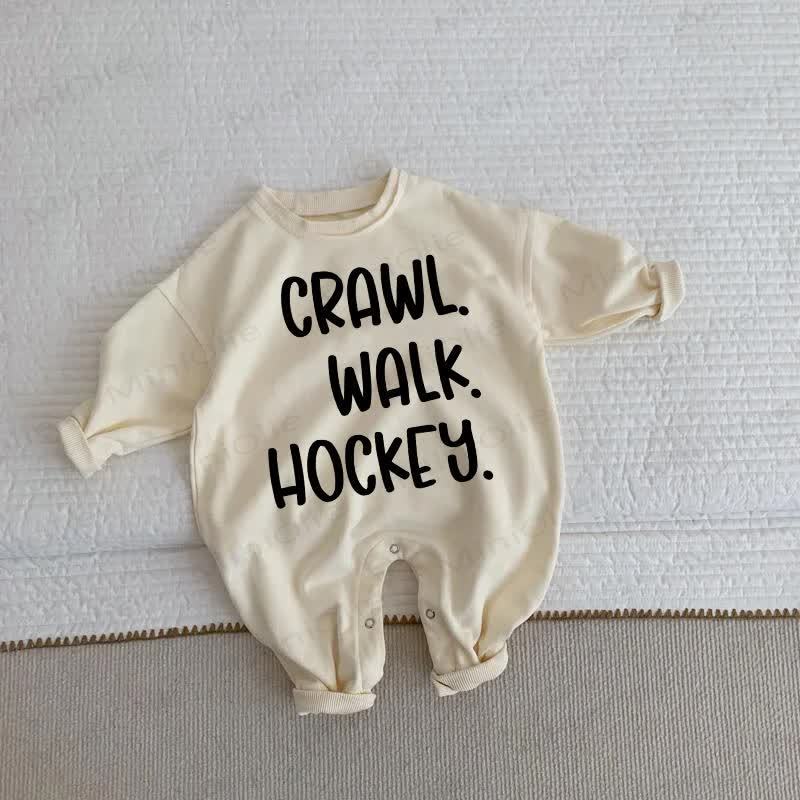 CRAWL WALK HOCKEY Baby Toddler Beige Romper - Beige - 2-3T - image 1