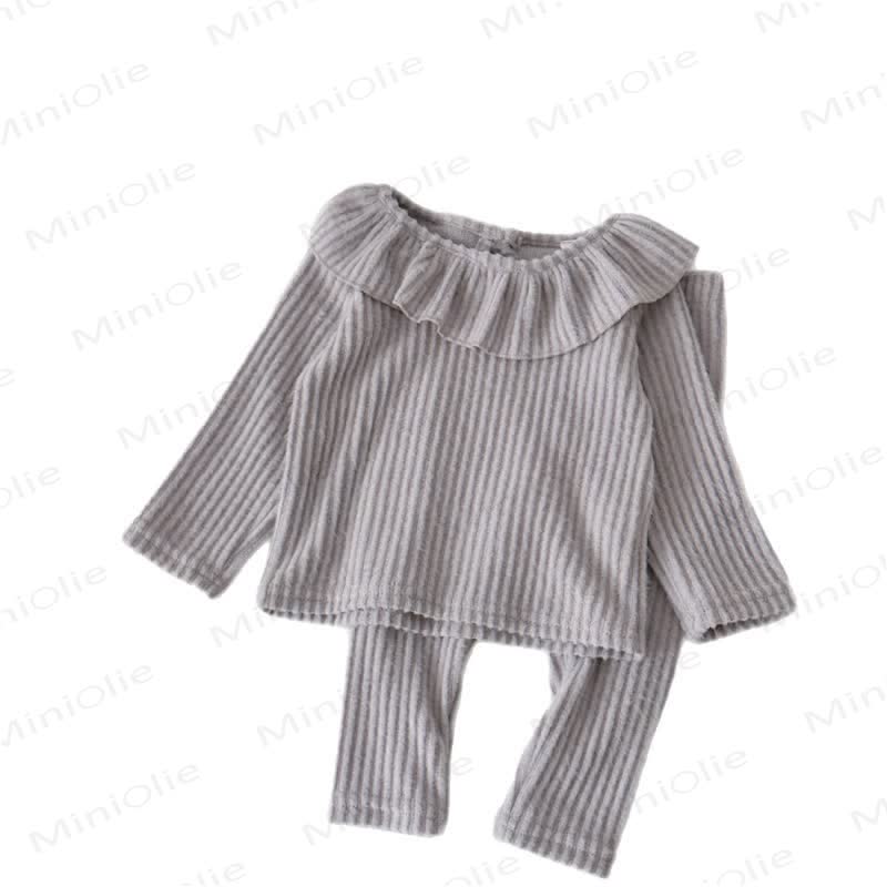Baby Girl Rib Stitch Knit Lapel 2-piece Set - image 6