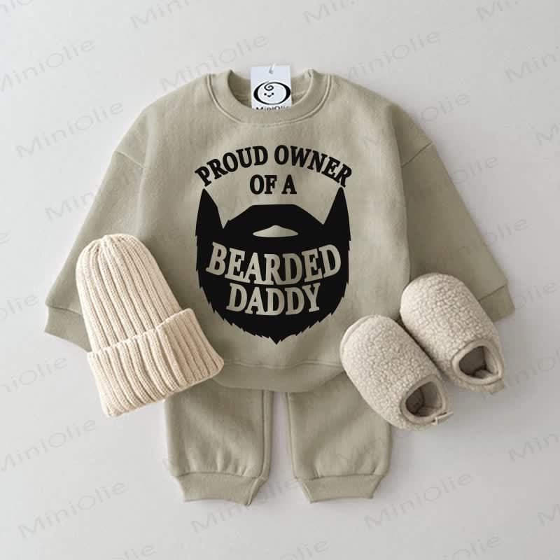 PROUD OWNER OF A BEARDED DADDY Baby Grey Green 2-piece Set - Grey Green - 2-3T - image 1