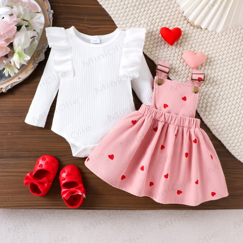 Baby Girl Love Bodysuit & Suspender Dress - image 3