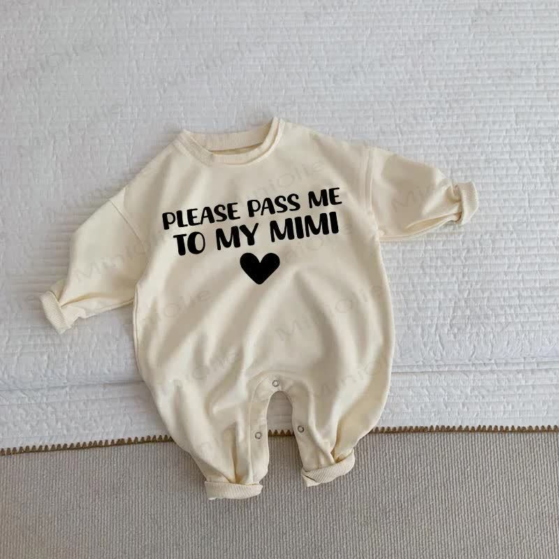 PLEASE PASS ME TO MY MIMI Baby Toddler Love Beige Romper - Beige - 2-3T - image 1