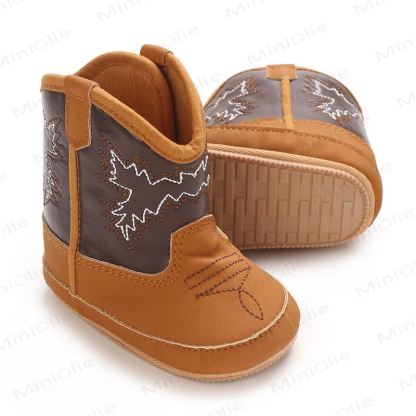 Baby Leaves Embroidered Soft Boots - Yellow - 7C - image 2