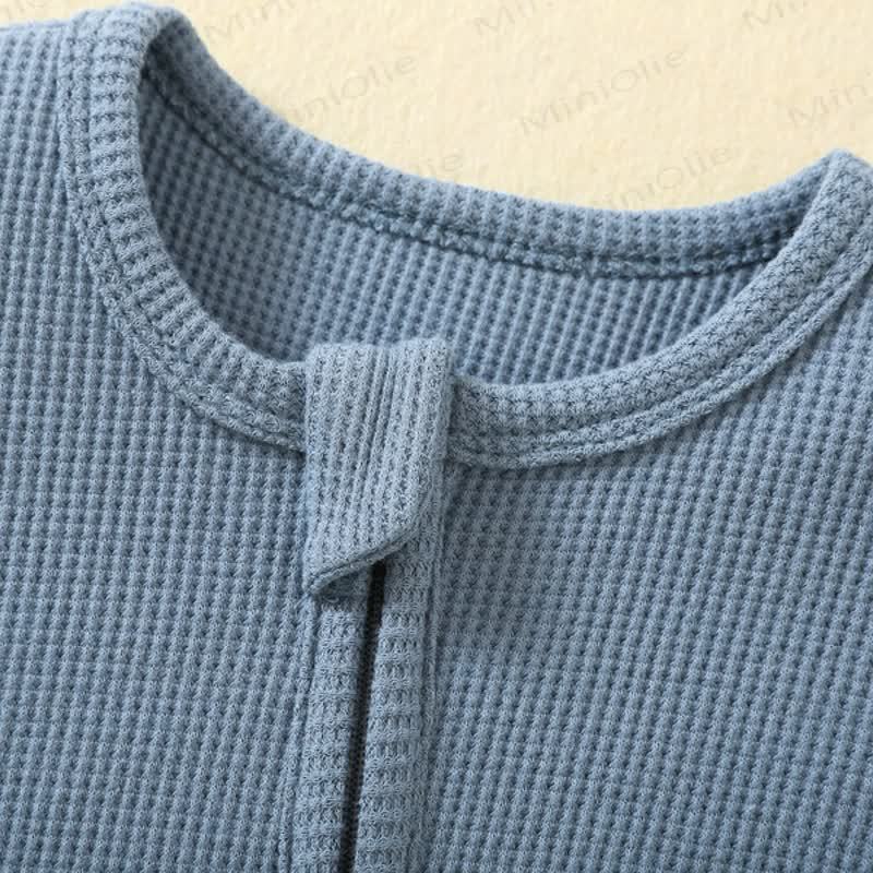 Baby Solid Color Newborn Pajamas Romper - image 4