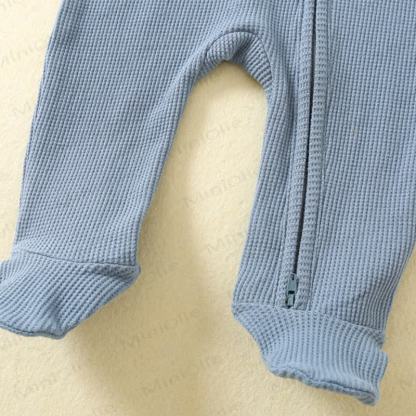 Baby Solid Color Newborn Pajamas Romper - image 7