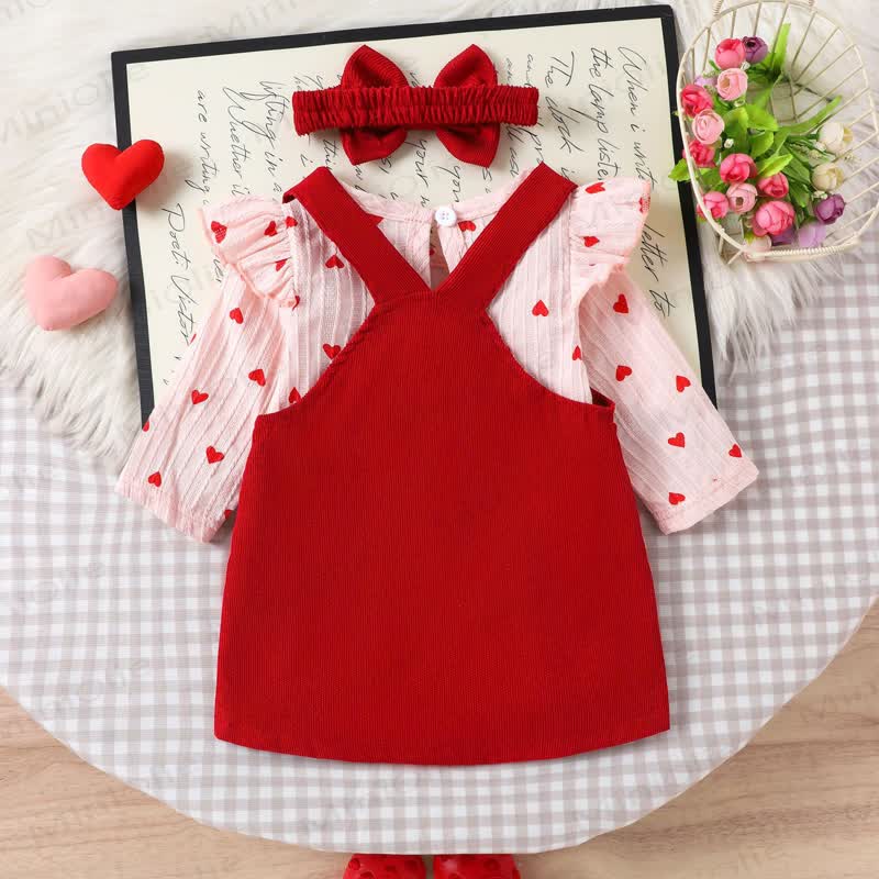 LOVE Baby Girl Bodysuit & Suspender Dress - image 2