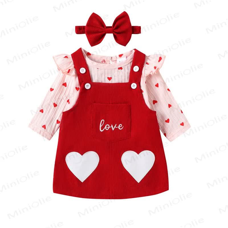 LOVE Baby Girl Bodysuit & Suspender Dress - image 4