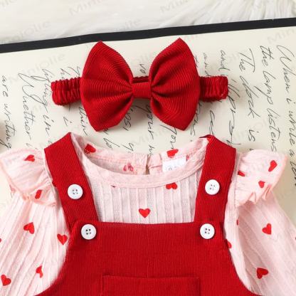LOVE Baby Girl Bodysuit & Suspender Dress - image 5