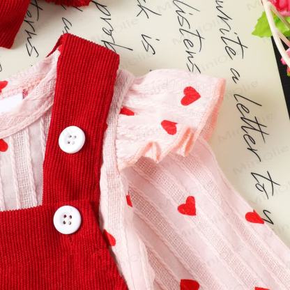 LOVE Baby Girl Bodysuit & Suspender Dress - image 6