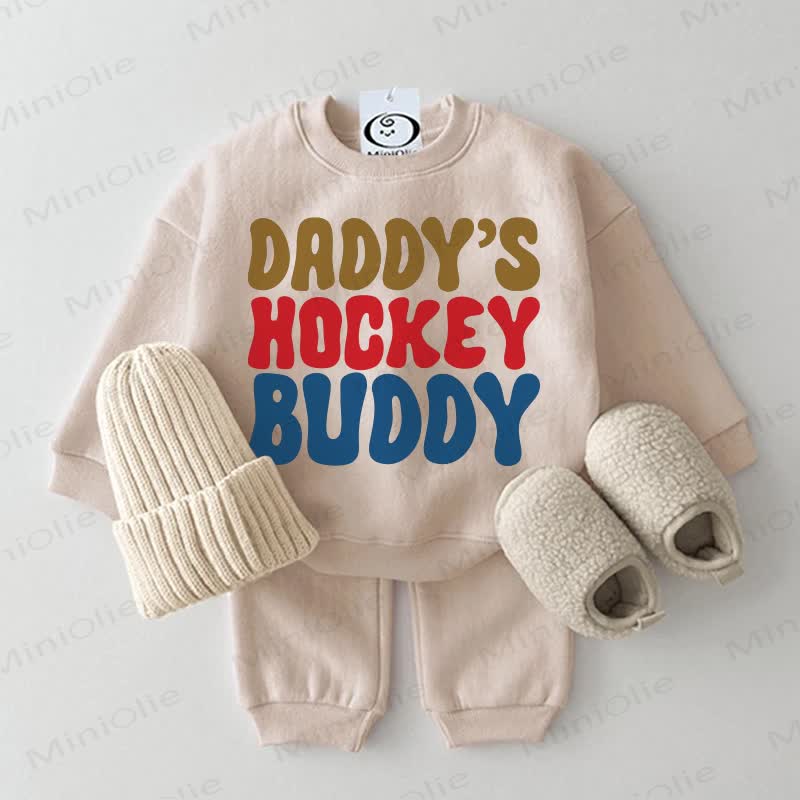 DADDY'S HOCKEY BUDDY Baby Beige 2-piece Set - Beige - 2-3T - image 1