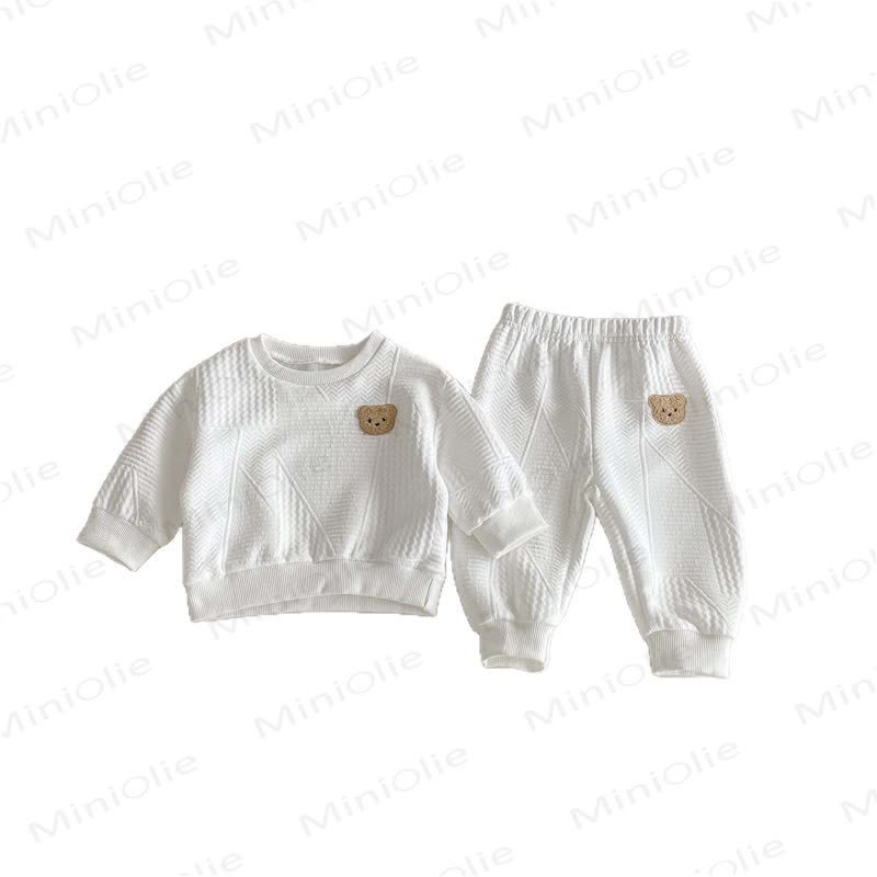 Baby Boy Bear 2-piece White Set - image 5