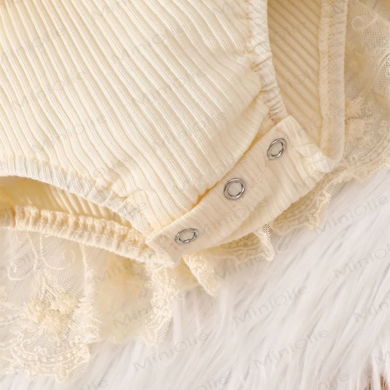 Baby Girl Bow Flower Flying Sleeves Lace Romper Dress - image 24