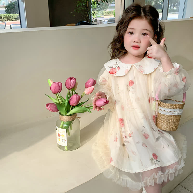 Toddler Girl Flower Mesh Dress - image 5