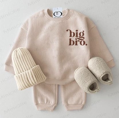 BIG' BRO. Baby Sweatshirt 2-piece Beige Set - Beige - 2-3T - image 1