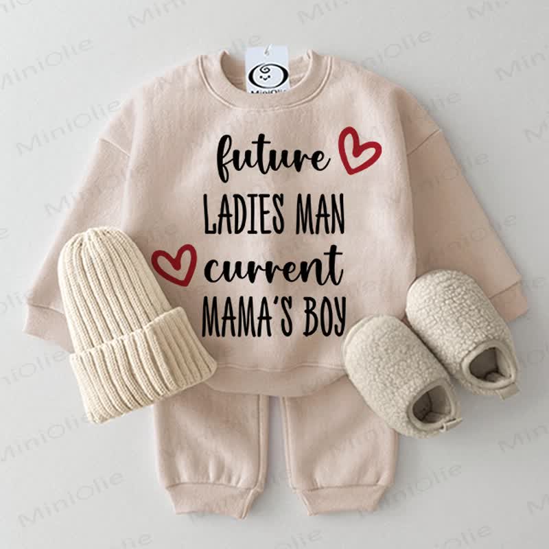 FUTURE LADIES MAN CURRENT MAMA'S BOY Baby 2-piece Beige Set - Beige - 2-3T - image 1