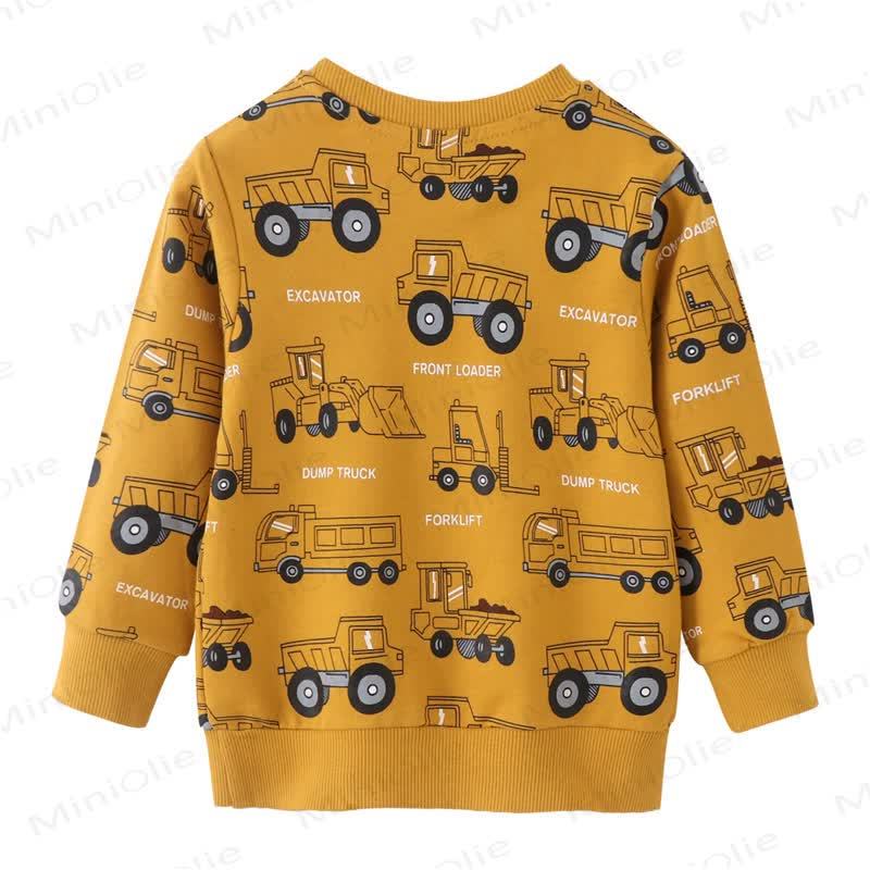 Toddler Excavator Cartoon Print Crew Neck Sweatshirt  - image 2