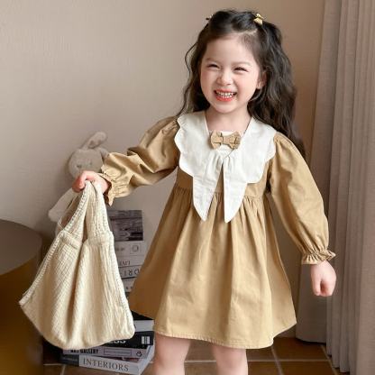 Toddler Girl Bow Sailor Collar Dress - image 4