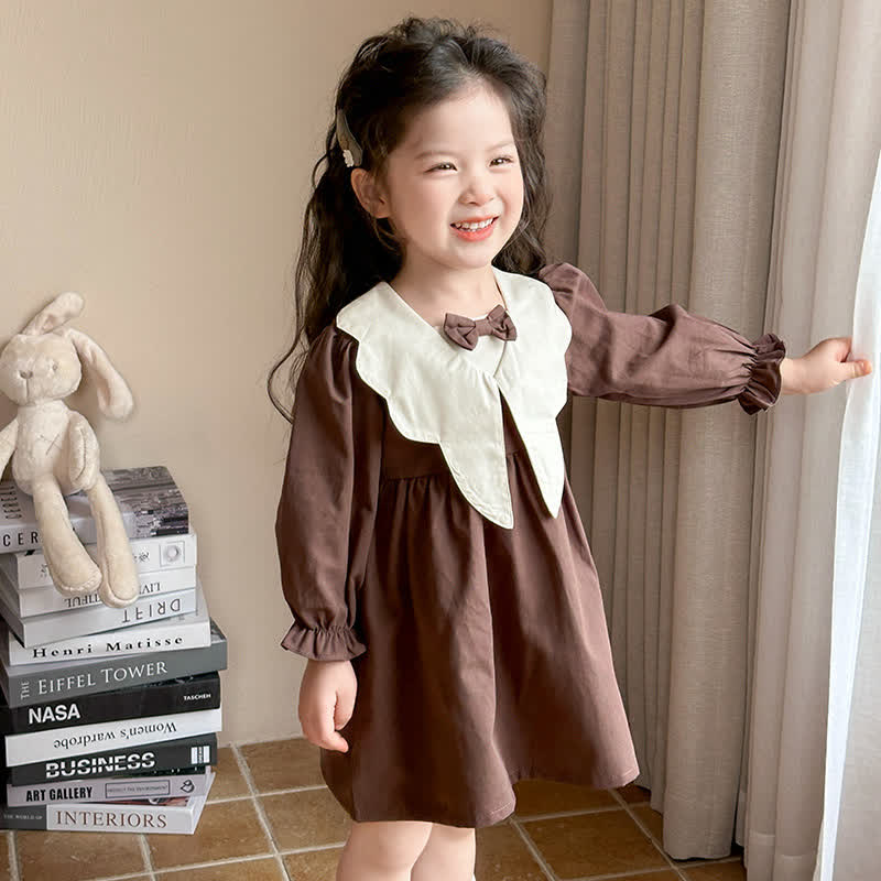 Toddler Girl Bow Sailor Collar Dress - image 5