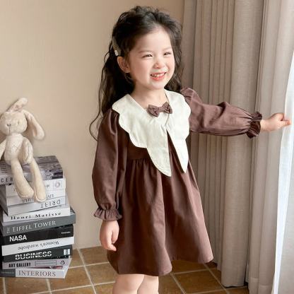 Toddler Girl Bow Sailor Collar Dress - image 5