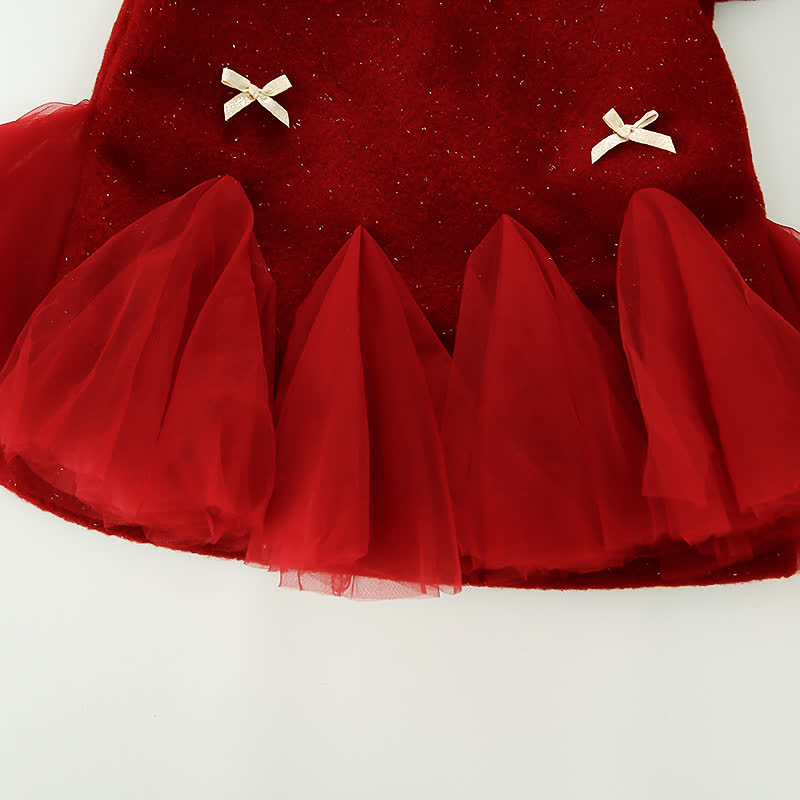 Toddler Kid Girl Bow Mesh Flying Sleeves Dress - image 9