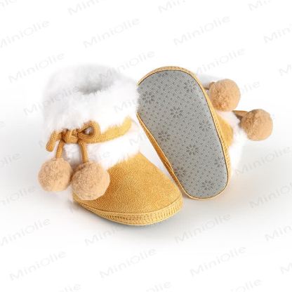 Baby Pompom Fleece Boots - Yellow - 7C - image 26