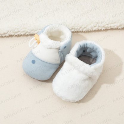 Baby Fleece Lined Animal Smiley Shoes - Blue Dot - 6-12M - image 10