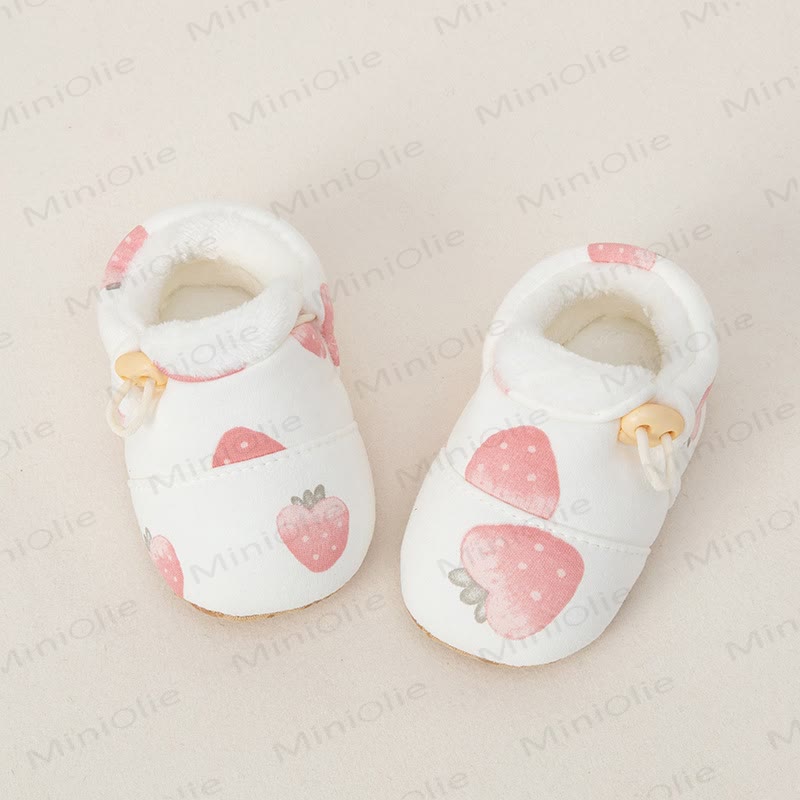 Baby Fleece Lined Strawberry Shoes - Strawberry - 7C - image 1