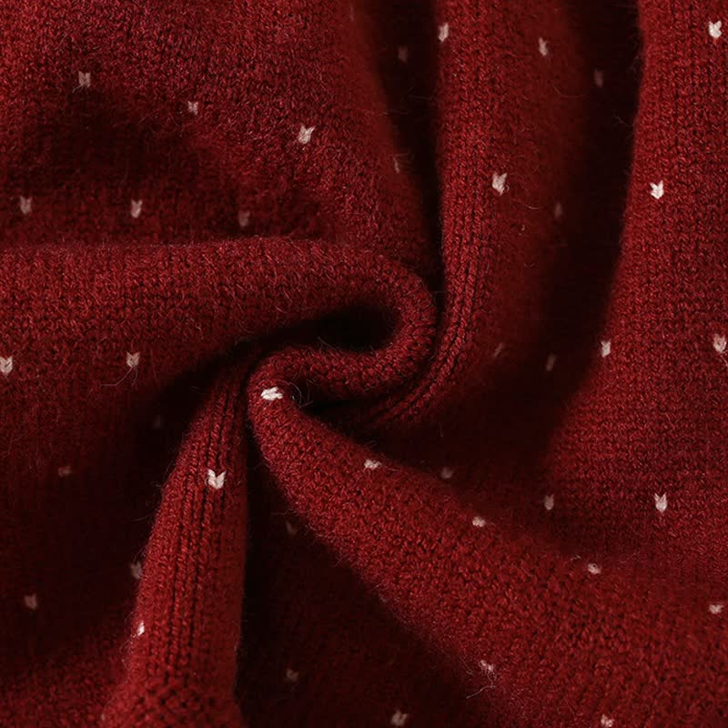 Toddler Girl Bow Knit Dot Dress - image 9