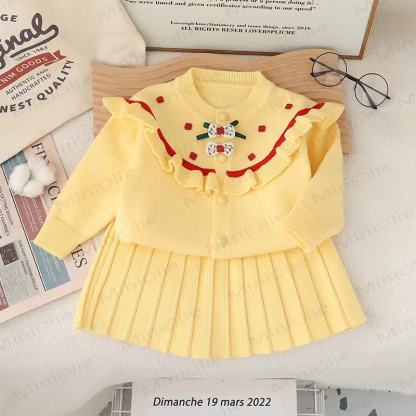 Toddler Girl Flower Sweet Bow Dress - Yellow - 8Y - image 4