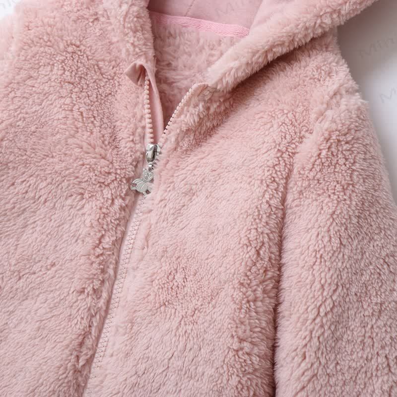 Baby Solid Color Cute Newborn Hooded Romper - image 4