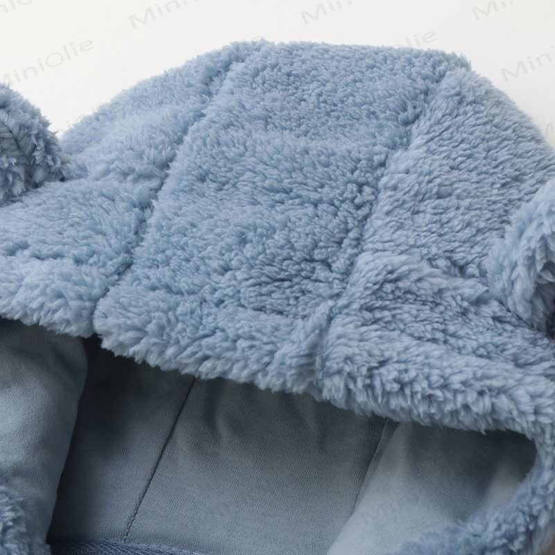 Baby Solid Color Cute Newborn Hooded Romper - image 6