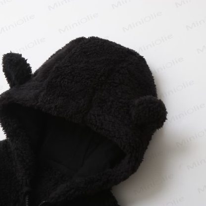 Baby Solid Color Cute Newborn Hooded Romper - image 9