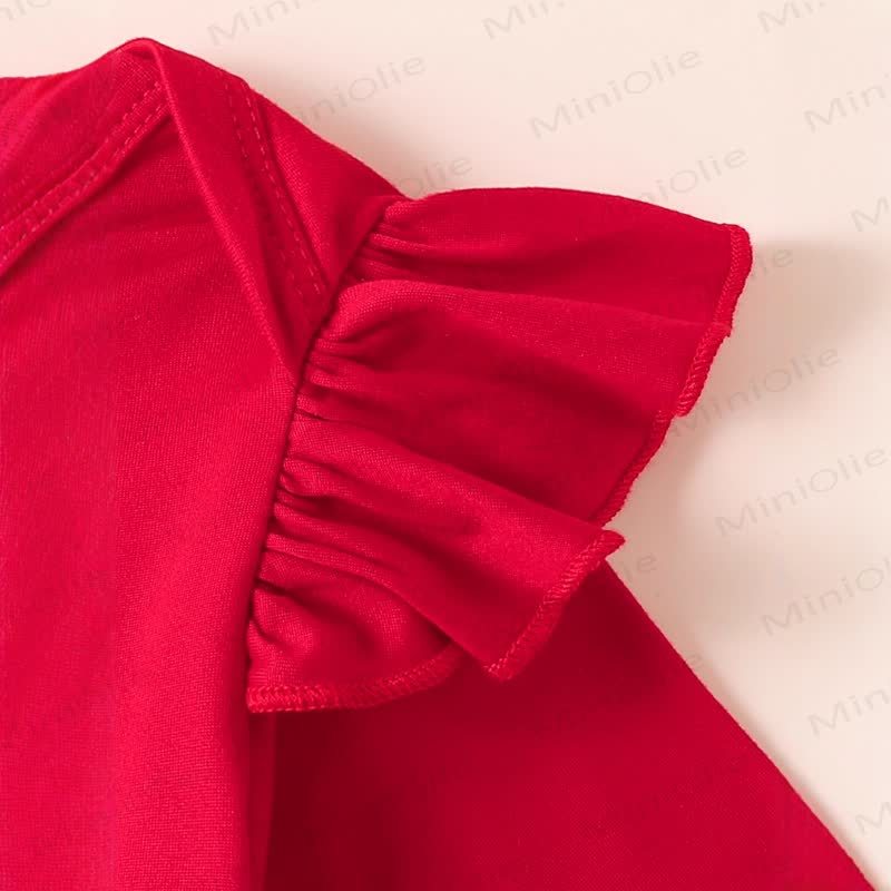 DADDY IS MY VALENTINE Baby Girl Love Flying Sleeves Bodysuit & Pants - image 4