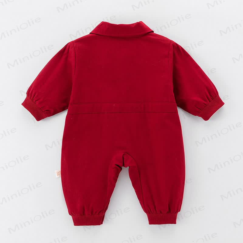 Baby Cartoon Puppy Newborn Collared Romper - image 2