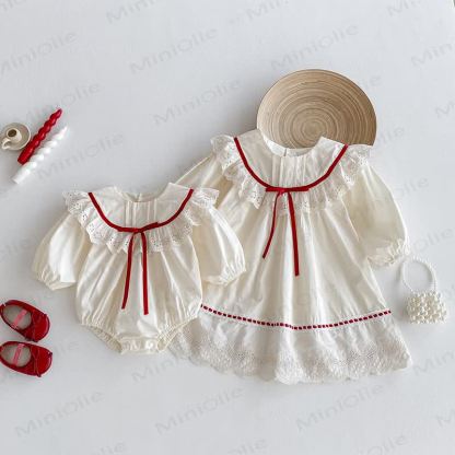 Baby Toddler Girl Bow Lace Dress/ Bodysuit - image 4