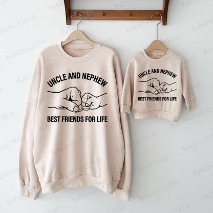 UNCLE AND NEPHEW BEST FRIENDS FOR LIFE Beige Family Sweatshirt  - Beige - Baby Sweatshirt: 2-3T - image 1