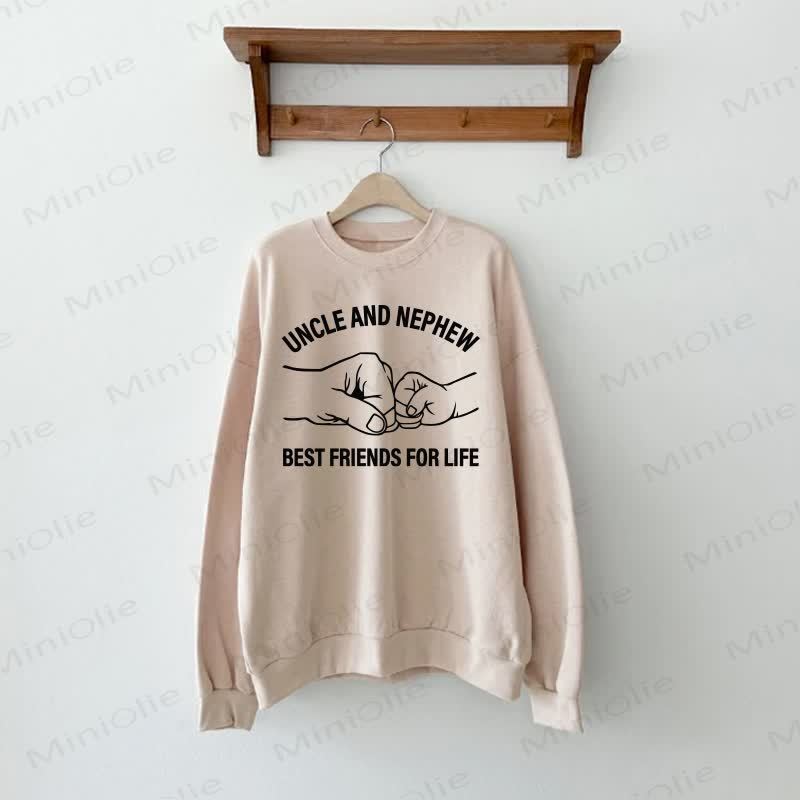 UNCLE AND NEPHEW BEST FRIENDS FOR LIFE Beige Family Sweatshirt  - Beige - Adult Sweatshirt: XL - image 2
