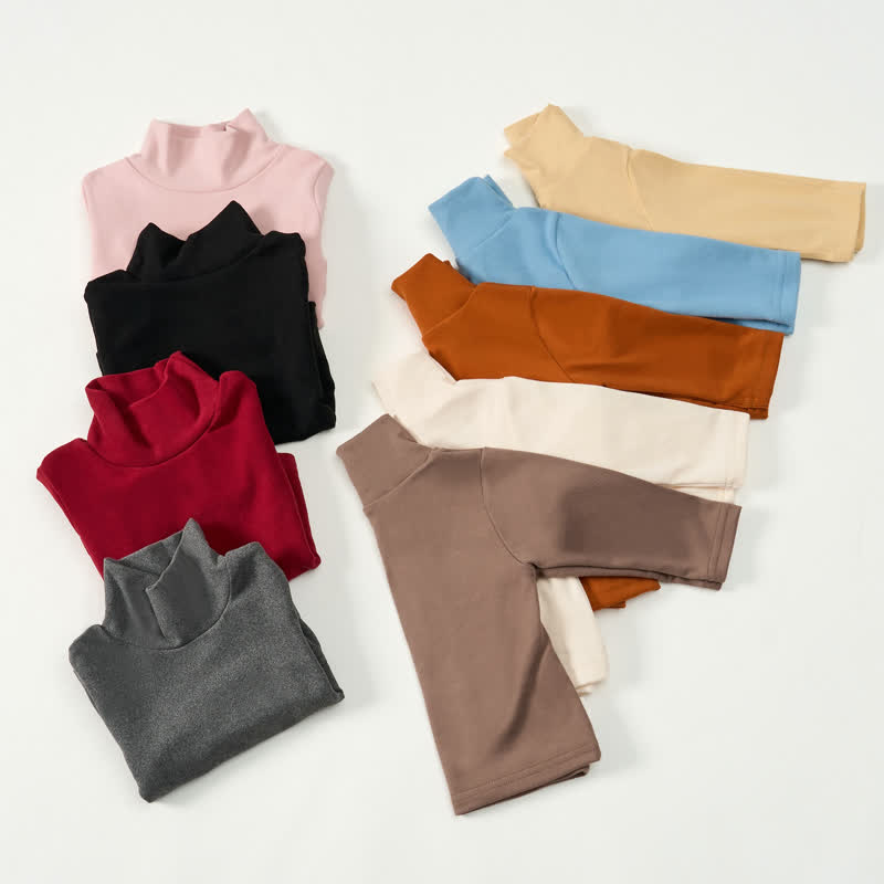  Baby Turtleneck Comfortable Solid Color T-shirt - image 2