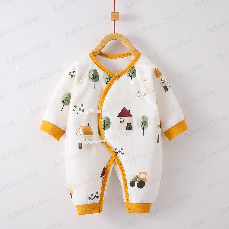 Baby Garden Cottage Warm Pajamas Romper - Orange - 3-6M - image 1