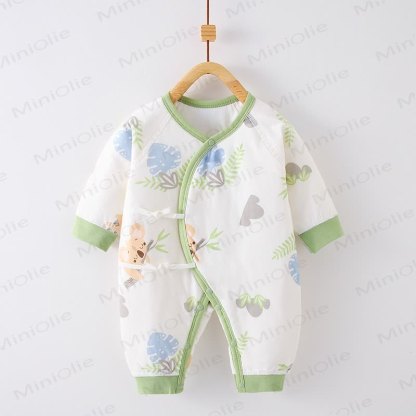 Baby Koala Warm Pajamas Romper - Green - 3-6M - image 1