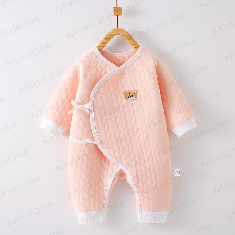 Baby Cartoon Bear Newborn Sleepwear Romper - Pink - 3-6M - image 2