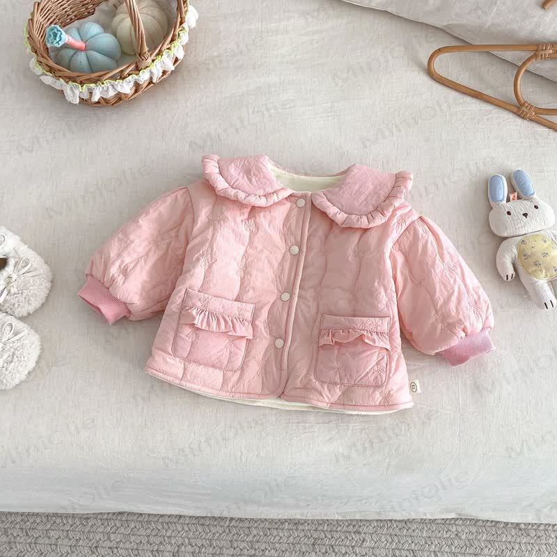 Baby Toddler Fleece Solid Color Quilted Cute Outerwear - Pink - 3-5T - image 3