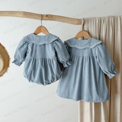 Baby Toddler Girl Lapel Flower Cord Dress/ Bodysuit - image 3