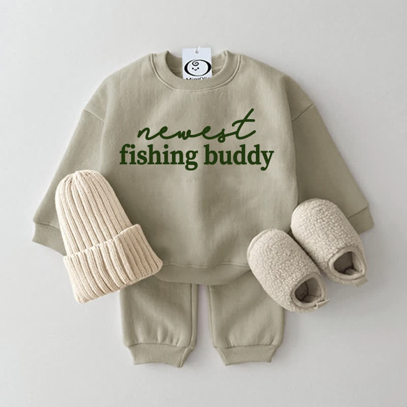 NEWEST FISHING BUDDY Baby Grey Green 2-piece Set - Grey Green - 2-3T - image 1