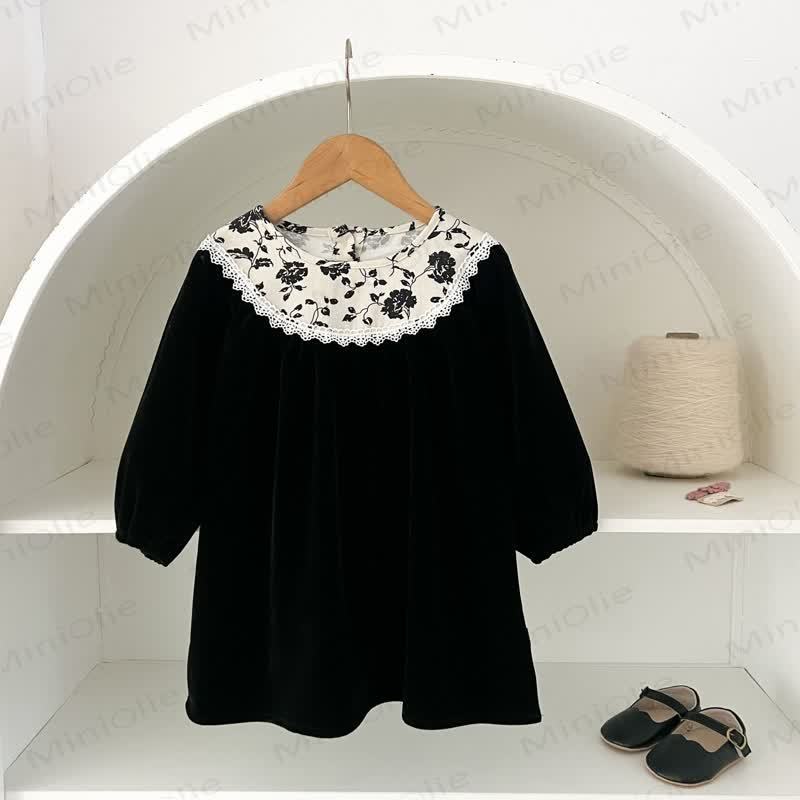 Baby Toddler Girl Lace Flower Dress - Black - 8Y - image 6