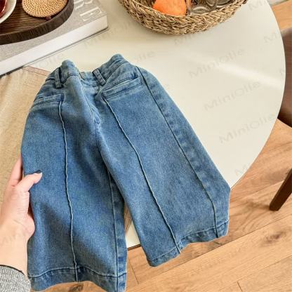 Baby Toddler Girl Solid Color Denim Pants - Light Blue - 8Y - image 2