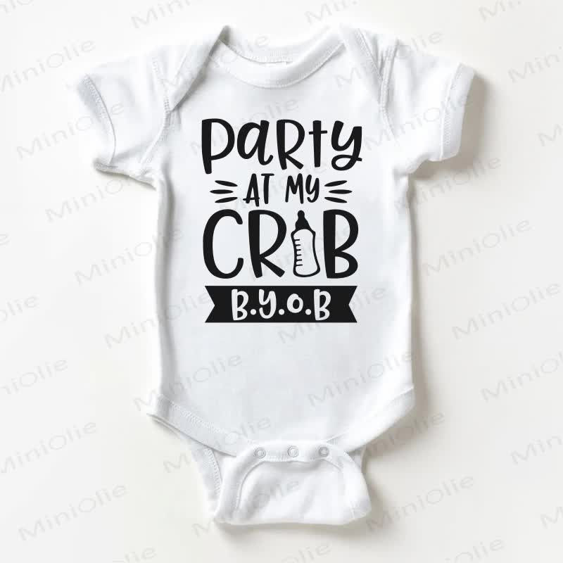 PARTY AT MY CRIB Baby White Bodysuit - White - 18-24M - image 1