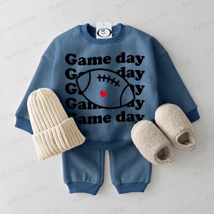 GAME DAY Baby Baseball Blue Sweatsuit 2-piece Set - Blue - 2-3T - image 1