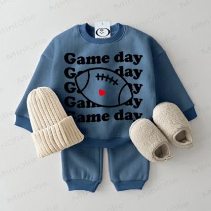 GAME DAY Baby Baseball Blue Sweatsuit 2-piece Set - Blue - 2-3T - image 1