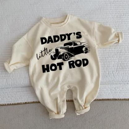 DADDY'S LITTLE HOT ROD Baby Toddler Beige Romper - Beige - 2-3T - image 1
