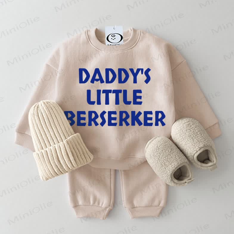 DADDY'S LITTLE BERSERKER Baby Sweatshirt 2-piece Beige Set - Beige - 2-3T - image 1